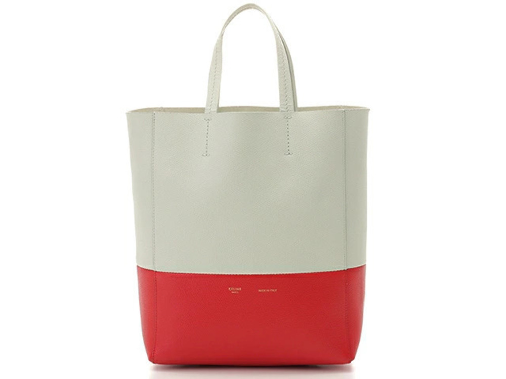 Celine Vertical Cabas Tote Bag Shoulder Bi Gray Red